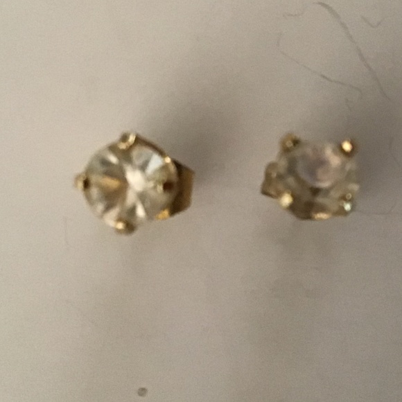 PETITE ROUND PRONG SET CUBIC ZIRCONIA EARRINGS - Picture 2 of 2